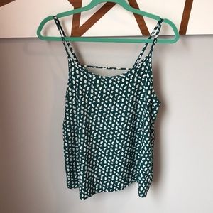 Painted Thread turquoise & white silky tank size S